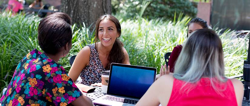 Students in a group study session