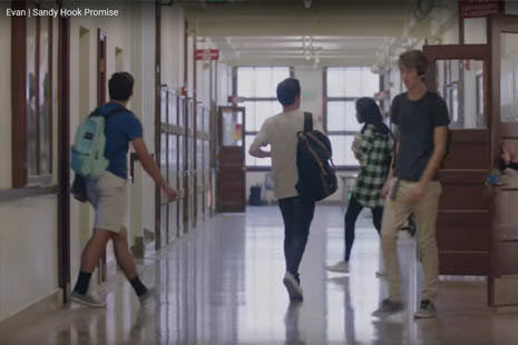 students in a hallway