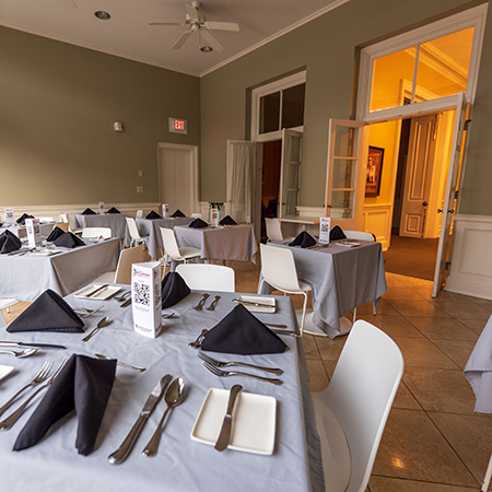 Tables are set and ready for customers at the McCutchen House.