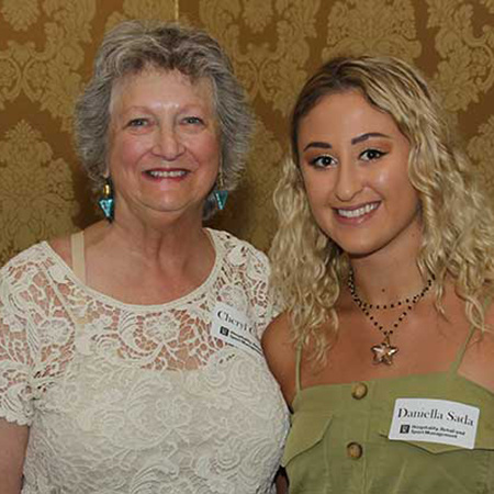 Cheryl Carroll, Craig Kelly Memorial Scholarship donor, with recipient Daniella Sada.