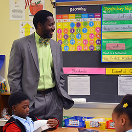 Dr. Green with students